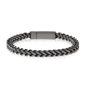 Men's Gun Metal Steel Franco Link Bracelet at Arman's Jewellers Kitchener