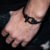 Men's Black Cord Black U Lock Bracelet at Arman's Jewellers Kitchener