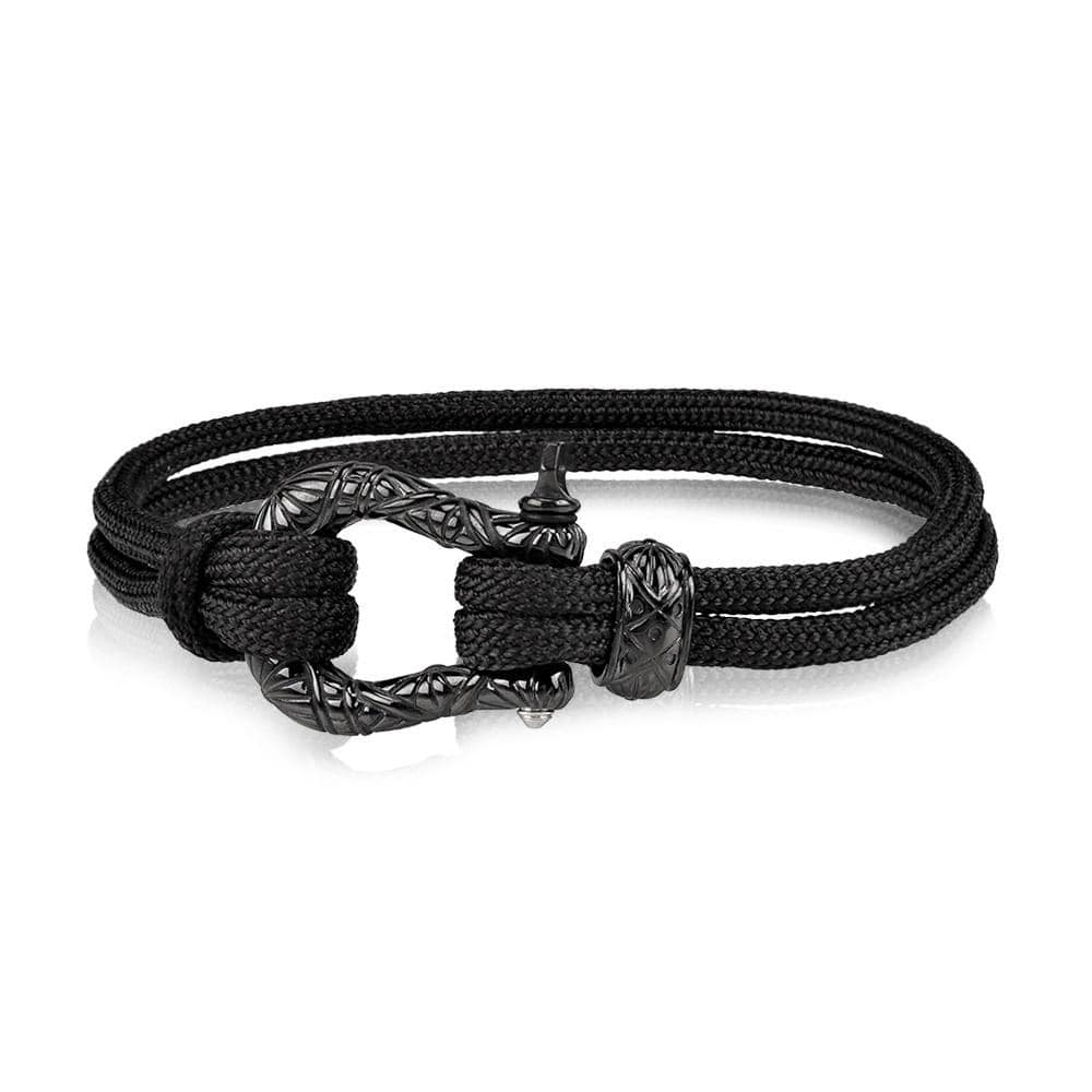 Men's Black Cord Black U Lock Bracelet at Arman's Jewellers Kitchener