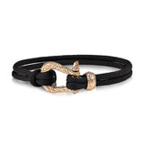 Men's Black Cord Rose Gold U Lock Bracelet at Arman's Jewellers Kitchener