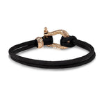 Men's Black Cord Rose Gold U Lock Bracelet at Arman's Jewellers Kitchener
