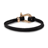 Men's Black Cord Rose Gold U Lock Bracelet at Arman's Jewellers Kitchener