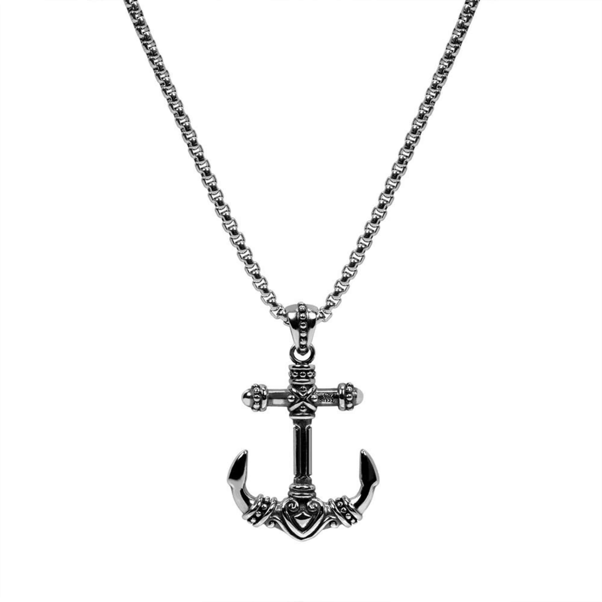 Mens' Steel Rebel Anchor Pendant with Chain at Arman's Jewellers Kitchener