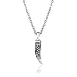 ASP9826-Men's Steel Wolf's Fang Pendant With Chain at Arman's Jewellers Kitchener 