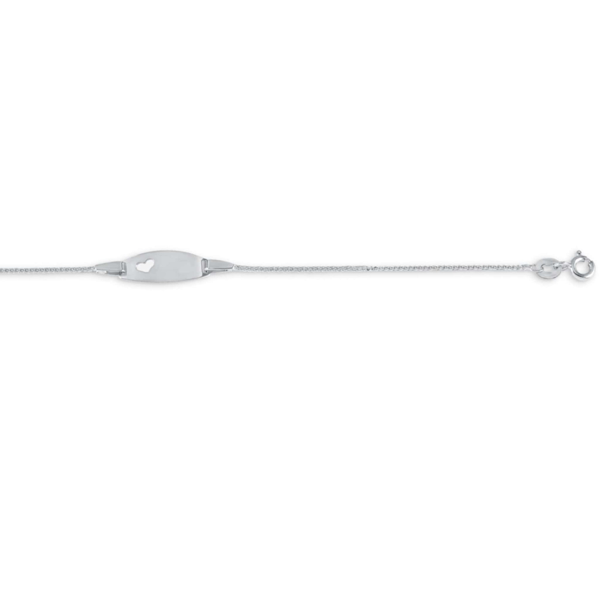 Bella Baby 10K White Gold Heart ID Bracelet at Arman's Jewellers