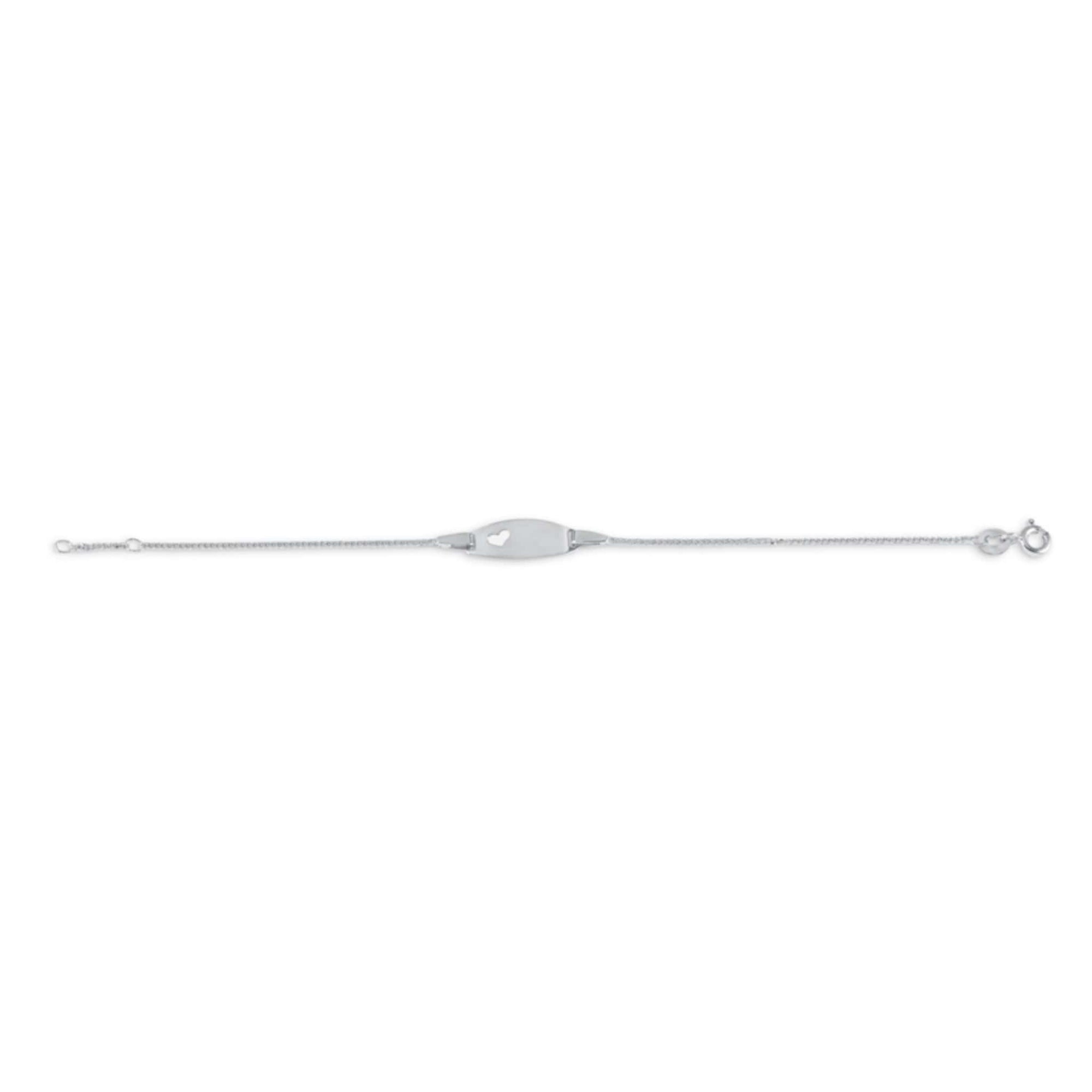 Bella Baby 10K White Gold Heart ID Bracelet at Arman's Jewellers