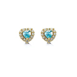 Bella Baby 14K CZ Heart Stud Earrings