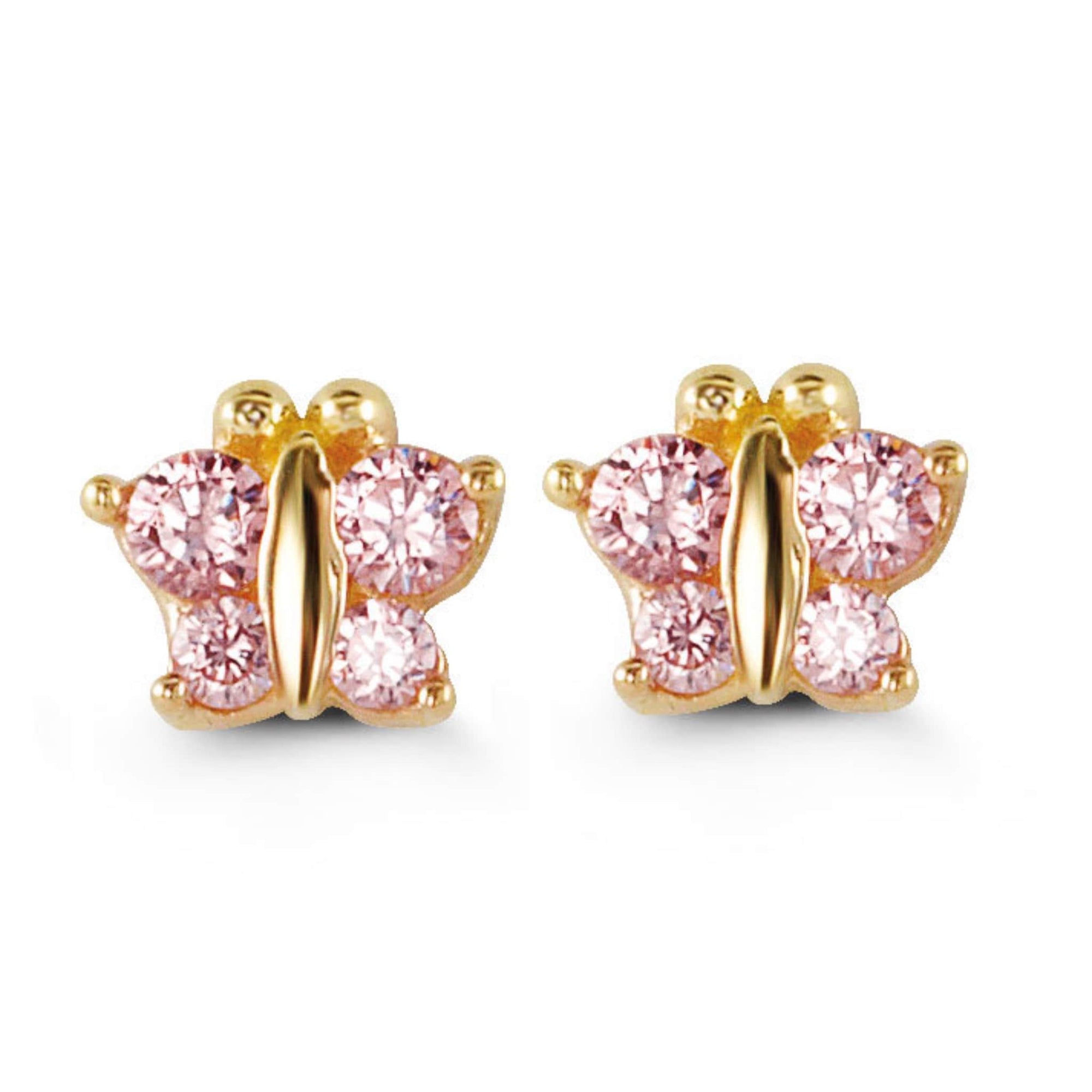 Bella Baby 14K Gold Light Pink Butterfly Stud Earrings at Arman's Jewellers Kitchener