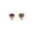 Bella Baby 14K Yellow Gold Purple CZ Heart Stud Earrings at Arman's Jewellers 