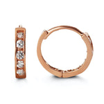 Bella Baby 14K Rose Gold CZ Huggie Earrings at Arman's Jewellers Kitchener
