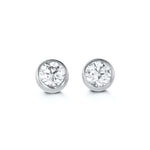 Bella Baby 14K White Gold CZ Bezel Stud Earrings at Arman's Jewellers
