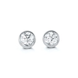 Bella Baby 14K White Gold CZ Bezel Stud Earrings at Arman's Jewellers