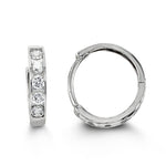 Bella Baby 14K White Gold CZ Huggie Earrings at Arman's Jewellers Kitchener