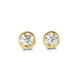 Bella Baby 14K Yellow Gold CZ Bezel Stud Earrings at Arman's Jewellers