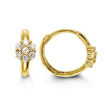 Bella Baby 14K Yellow Gold CZ Flower Huggies Earrings at Armans Jewellers Kitchener