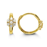 Bella Baby 14K Yellow Gold CZ Flower Huggies Earrings at Armans Jewellers Kitchener