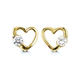 Bella Baby 14K Yellow Gold CZ Heart Stud Earrings at Arman,s Jewllers Kitchener