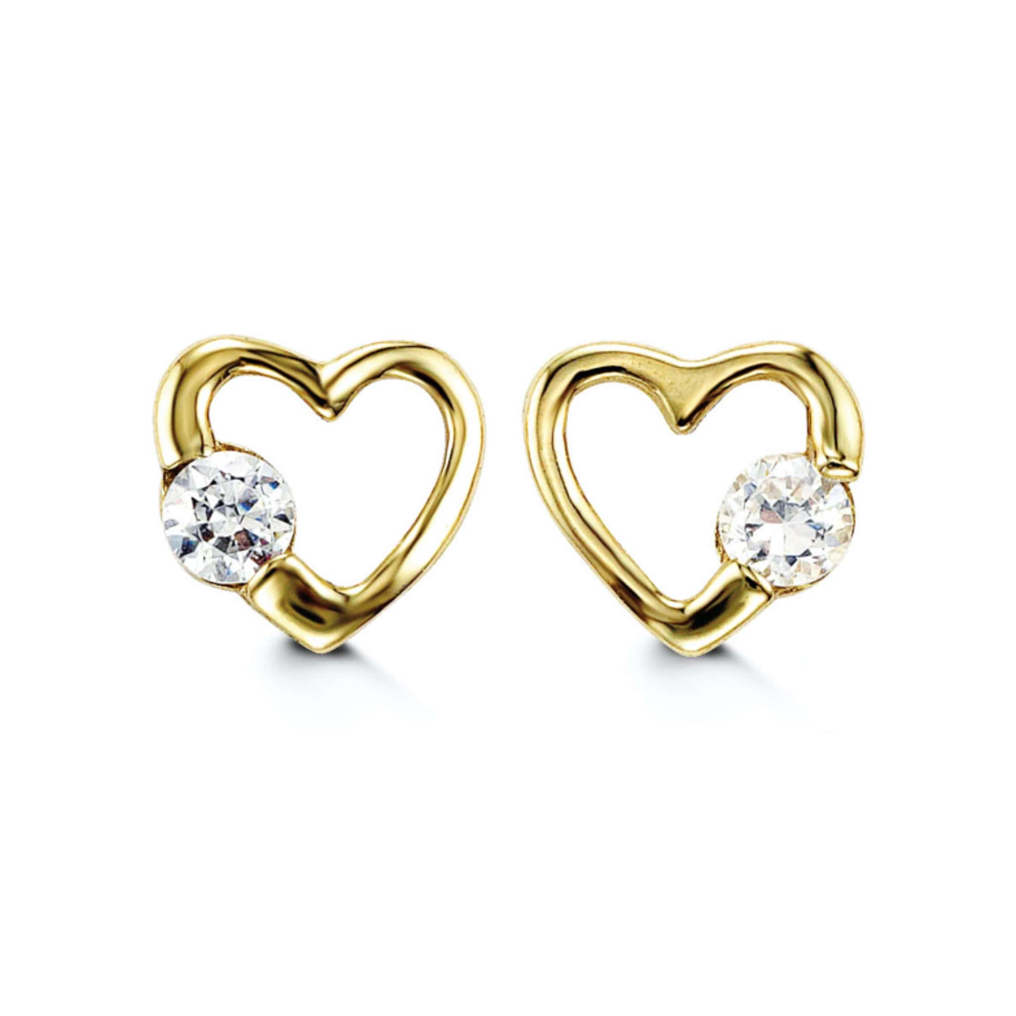 Bella Baby 14K Yellow Gold CZ Heart Stud Earrings at Arman,s Jewllers Kitchener