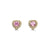 Bella Baby 14K Yellow Gold Pink CZ Heart Stud Earrings at Arman's Jewellers 