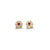 Bella Baby 14K Yellow Gold Red CZ Flower Stud Earrings at Arman's Jewellers 