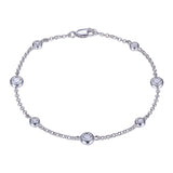 Bezel Set CZ Silver Station Bracelet at Arman's Jewellers