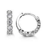 Bezel Set Silver CZ Huggie Hoop Earrings at Arman's Jewellers