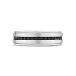 Black Stone Matte Steel Band Ring at Arman's Jewellers