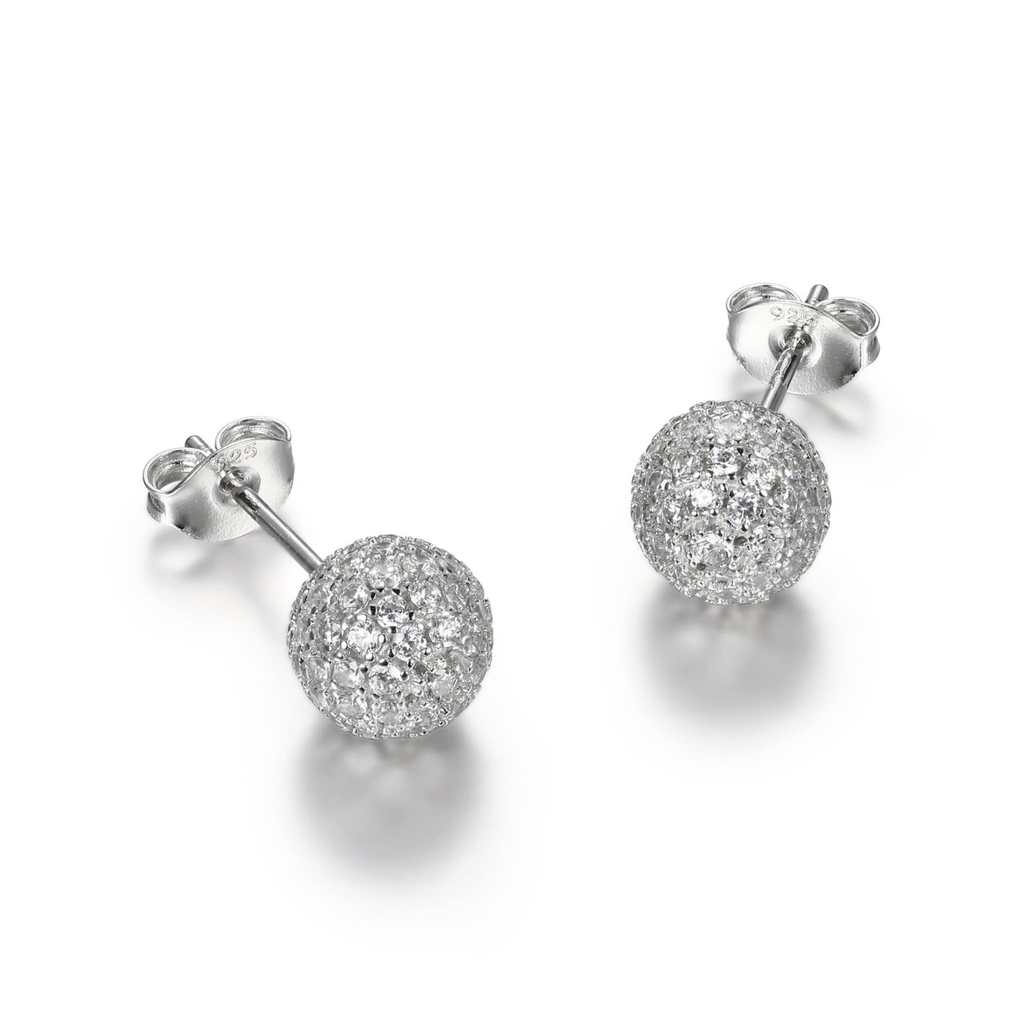 CZ Ball Silver Stud Earrings at Arman's Jewellers