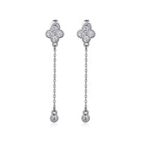 CZ Clover Silver Drop Earrings at Arman's Jewellers