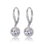 CZ Round Halo Leverback Silver Earrings at Arman's Jewellers