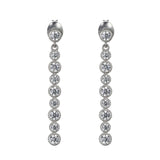 CZ Vertical Bar Silver Earrings at Arman's Jewellers