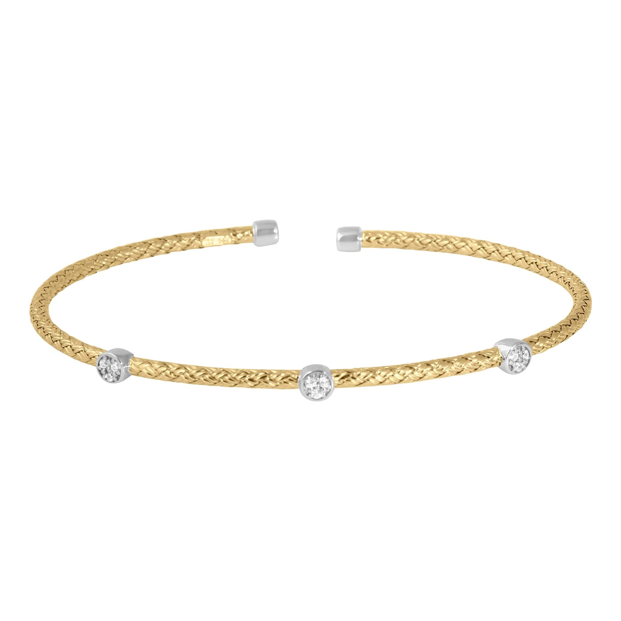 Charles Garnier "Darsi" Woven Gold Cuff Bangle Bracelet at Arman's Jewellers