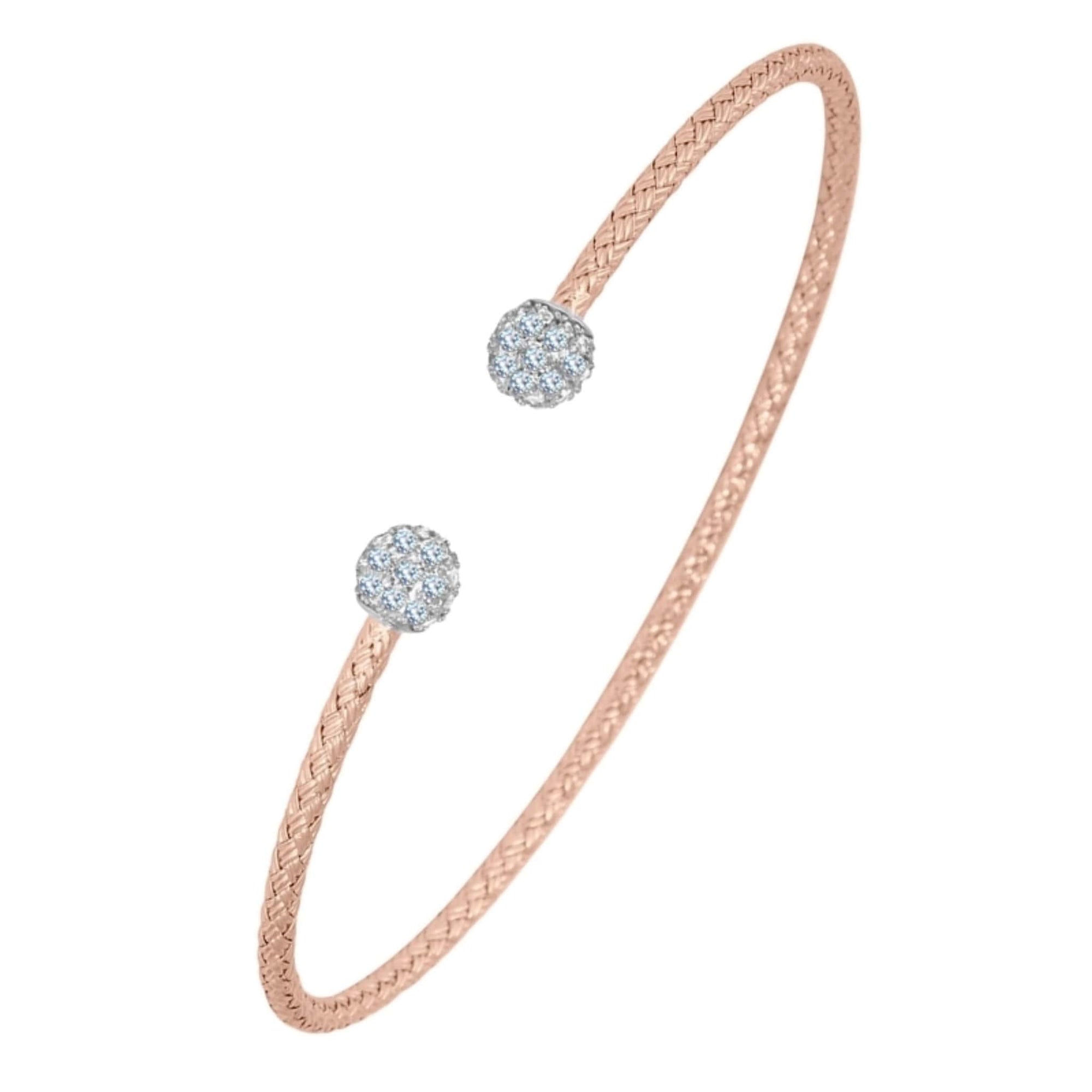 Charles Garnier "Esther" Woven Rose Cuff Bangle Bracelet at Arman's Jewellers