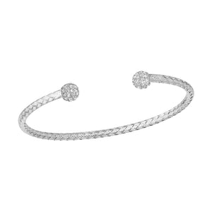 Charles Garnier "Esther" Woven Silver Cuff Bangle Bracelet at Arman's Jewellers