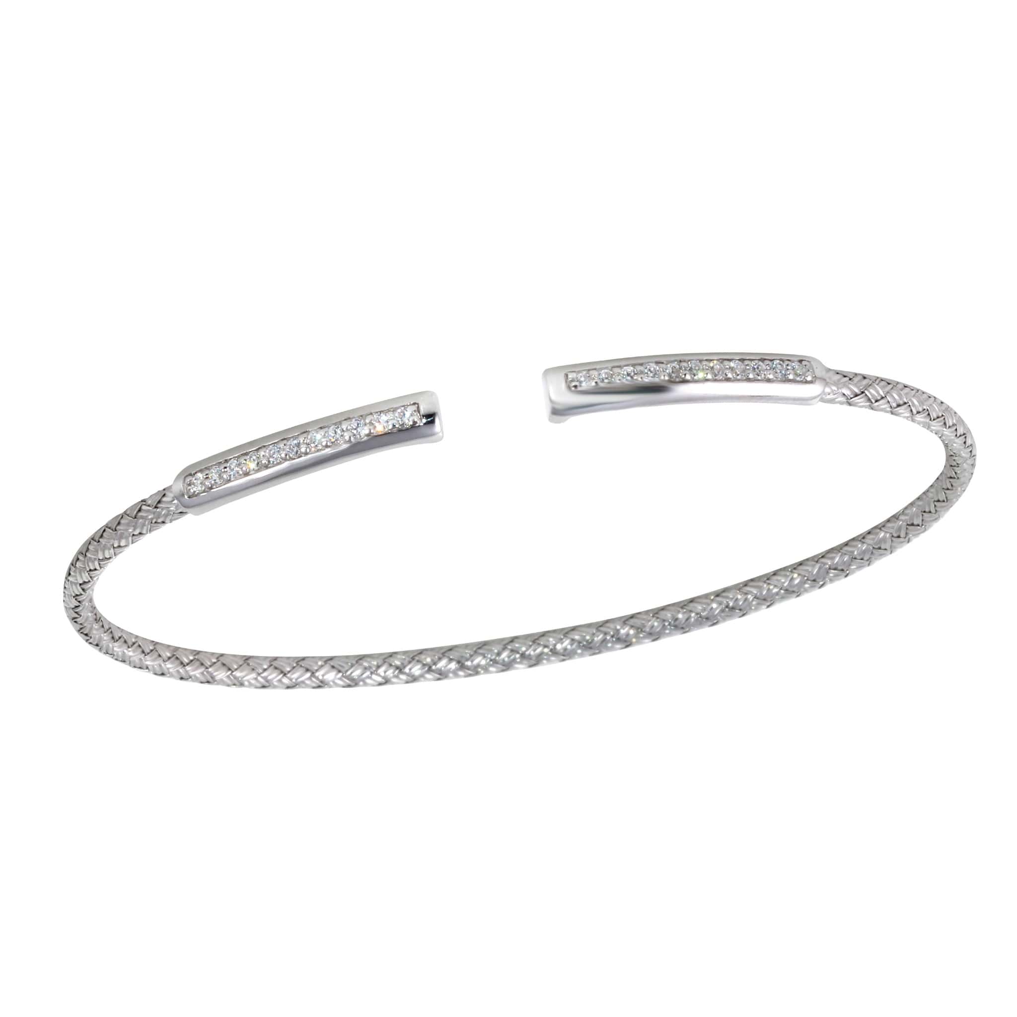 Charles Garnier "Kara" Silver Cuff Bangle Bracelet at Arman's Jewellers