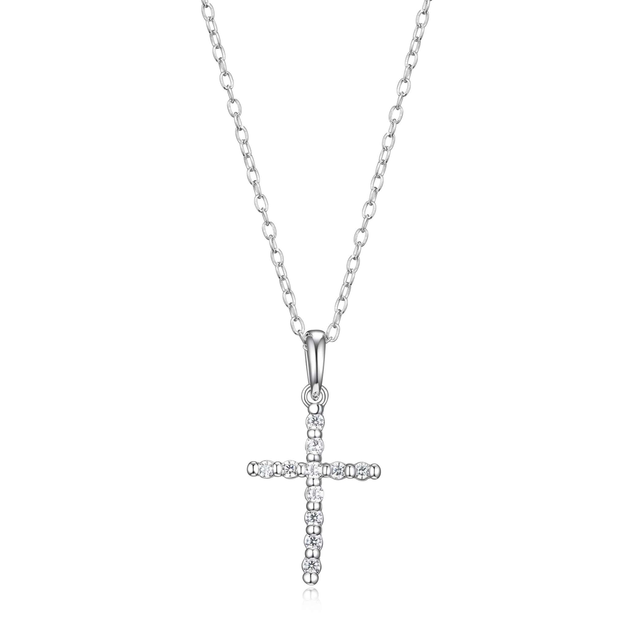 Cubic Zirconia Cross Pendant Sterling Silver