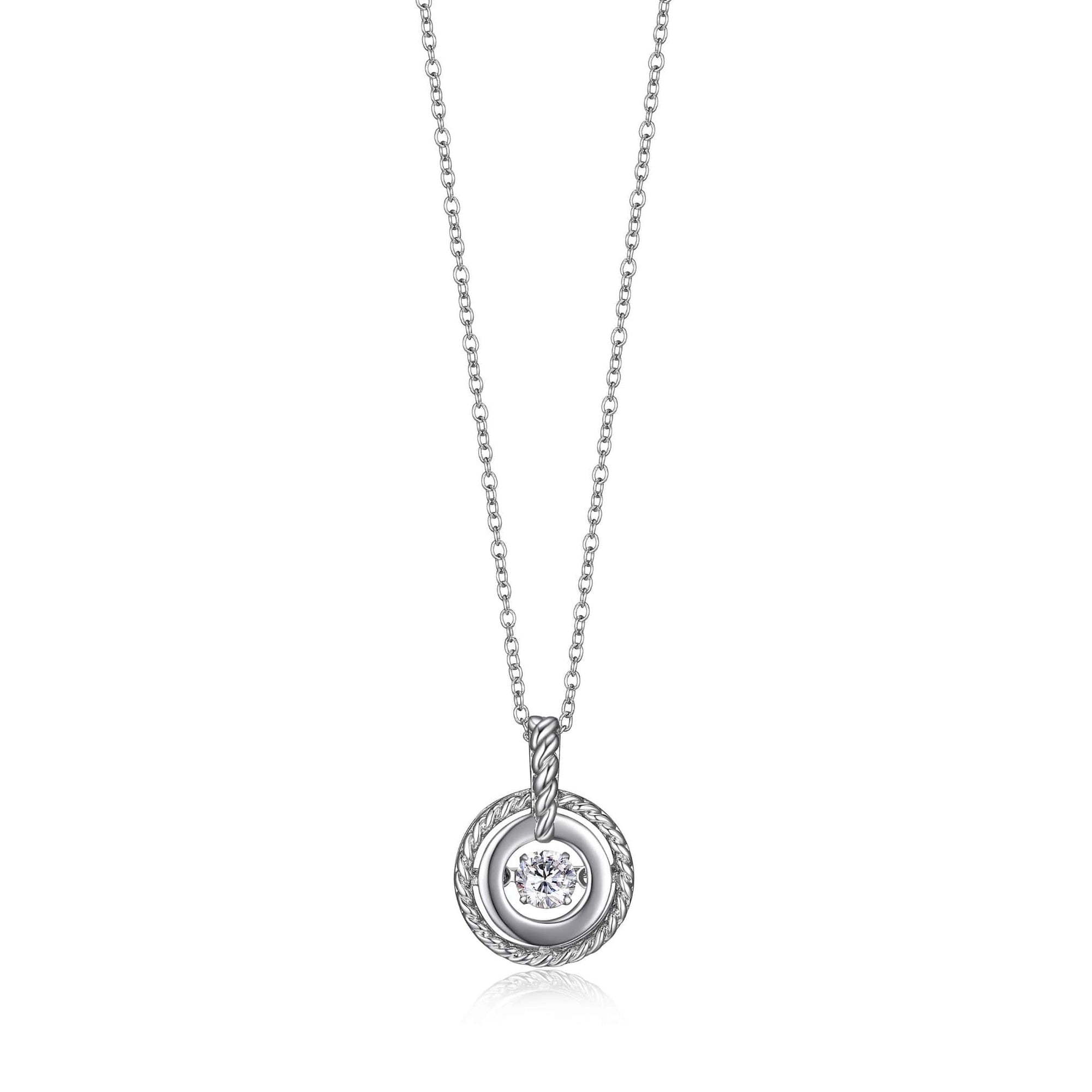 Dancing CZ Round Silver Pendant at Arman's Jewellers