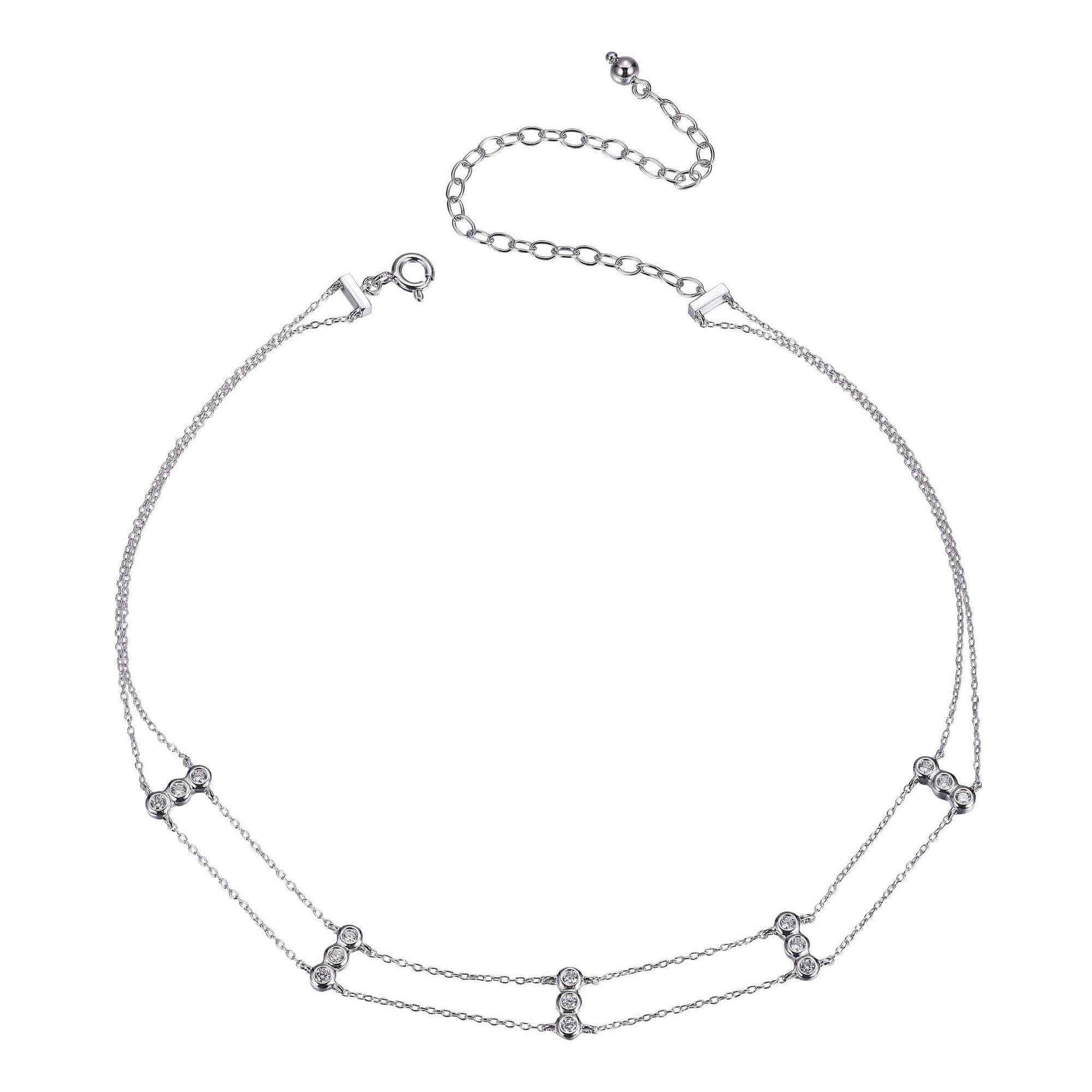 Diamondlite CZ Bezel Silver Choker Necklace at Arman's Jewellers