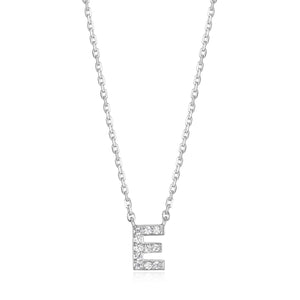 Mini "E" Initial Silver Necklace at Arman's Jewellers