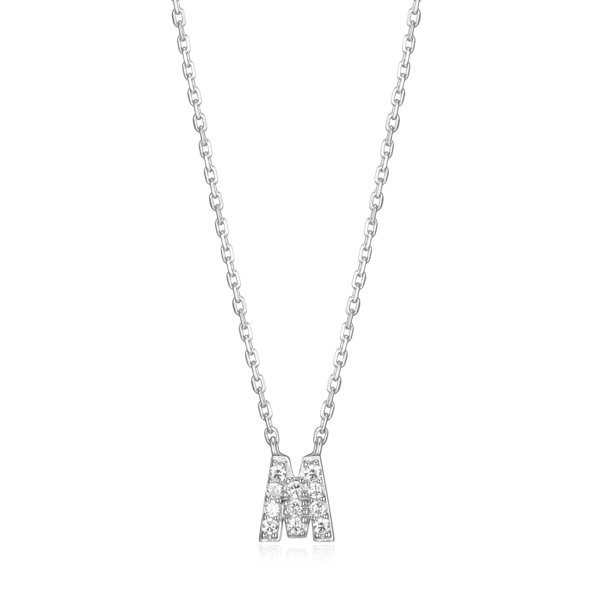 Mini "M" Initial Silver Necklace at Arman's Jewellers