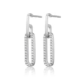 Diamondlite CZ Paperclip Link Silver Earrings at Arman's Jewellers