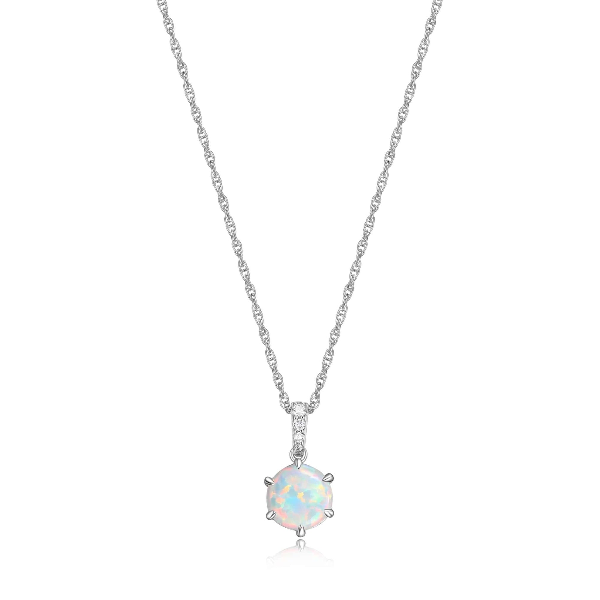 Opal & CZ Silver Necklace at Arman's Jewellers