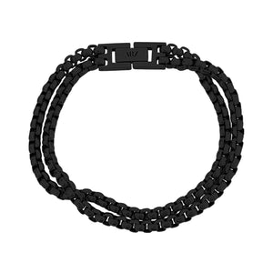 Black Double Row Round Box Link Bracelet at Arman's Jewellers