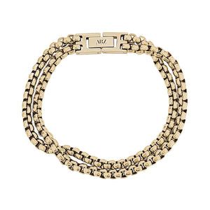 Gold Double Row Round Box Link Bracelet at Arman's Jewellers