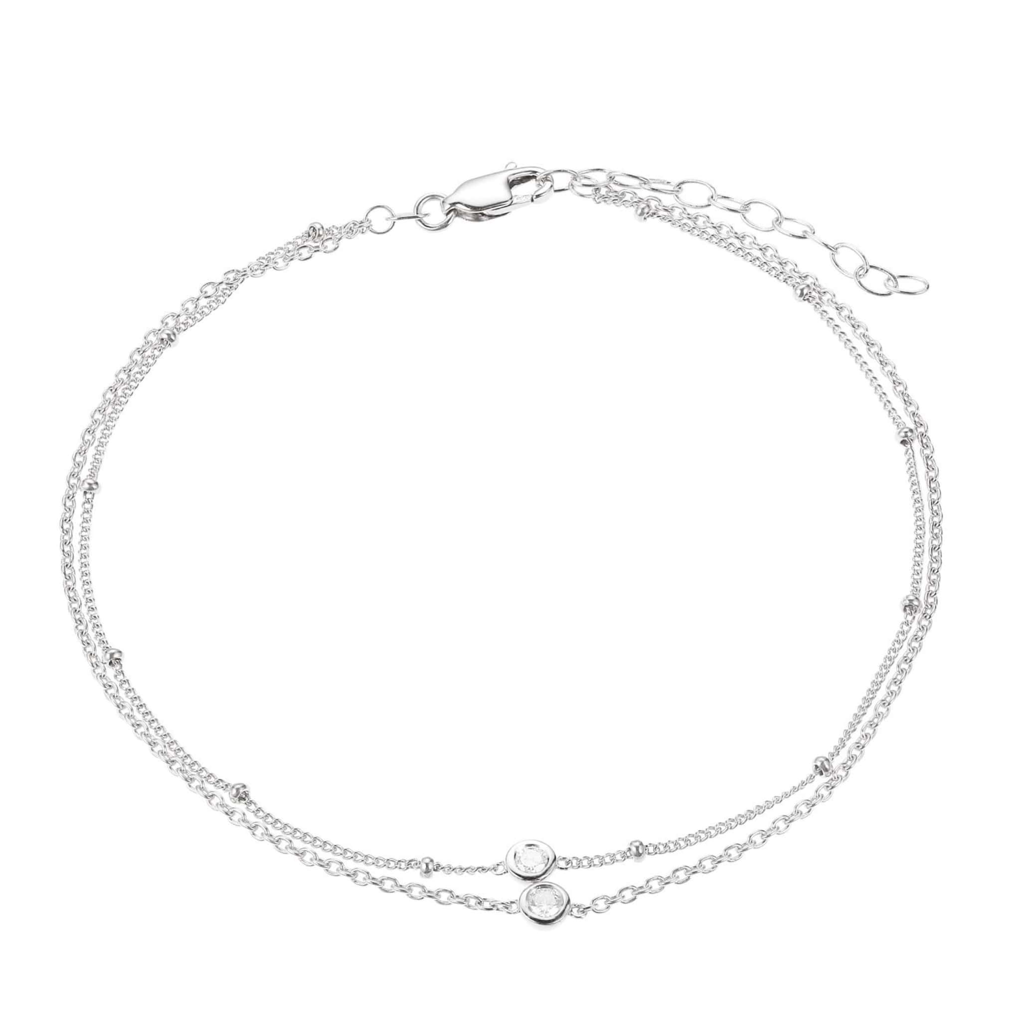Copy of Double Strand CZ Silver Anklet at Arman's Jewellers