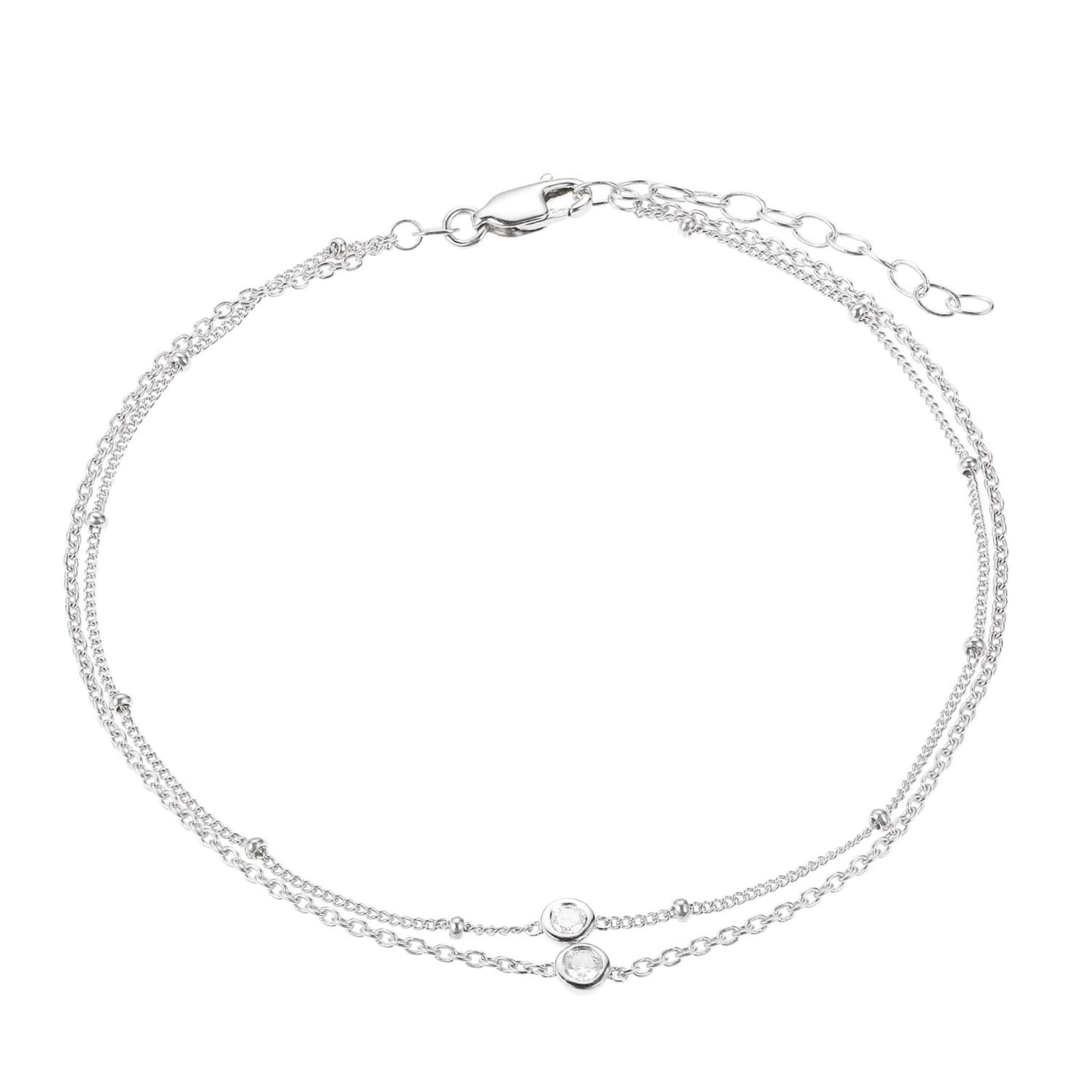 Copy of Double Strand CZ Silver Anklet at Arman's Jewellers