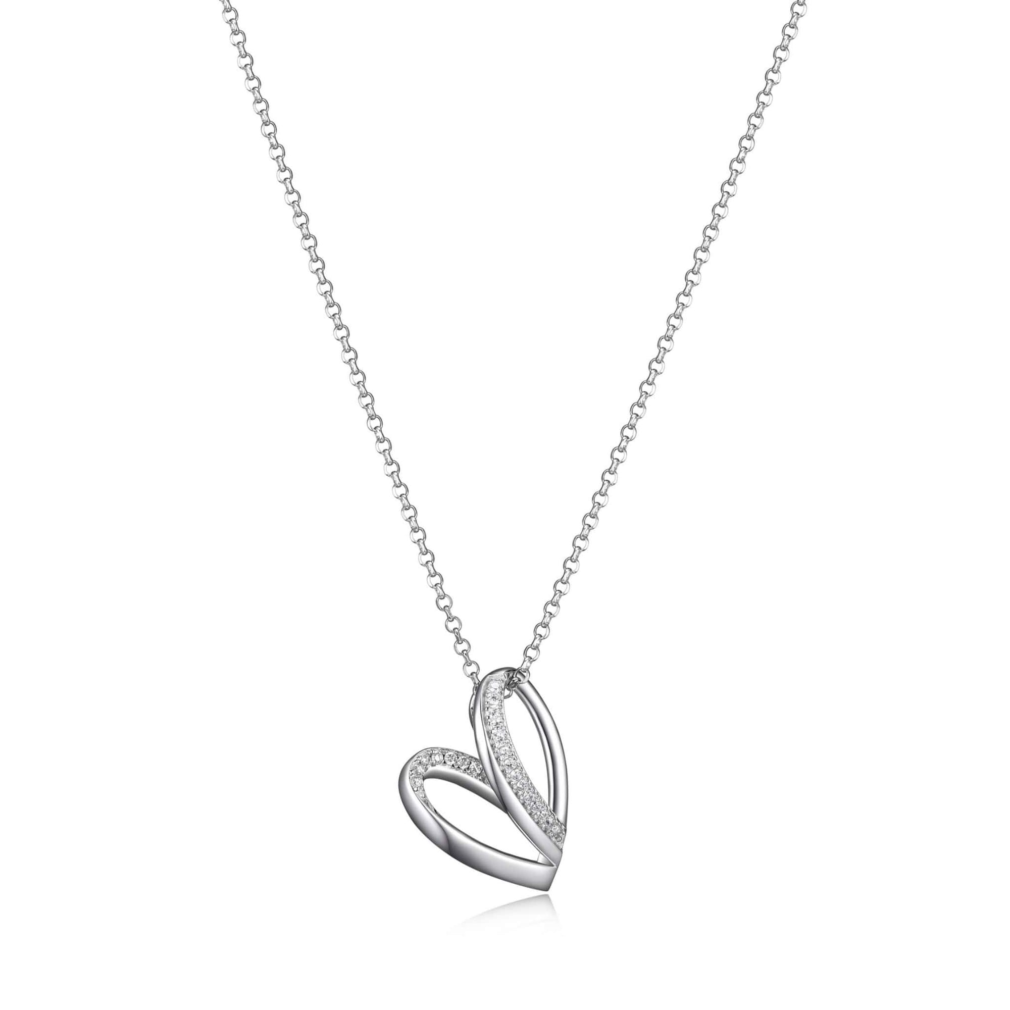 ELLE Amour Heart CZ Silver Necklace at Arman's Jewellers