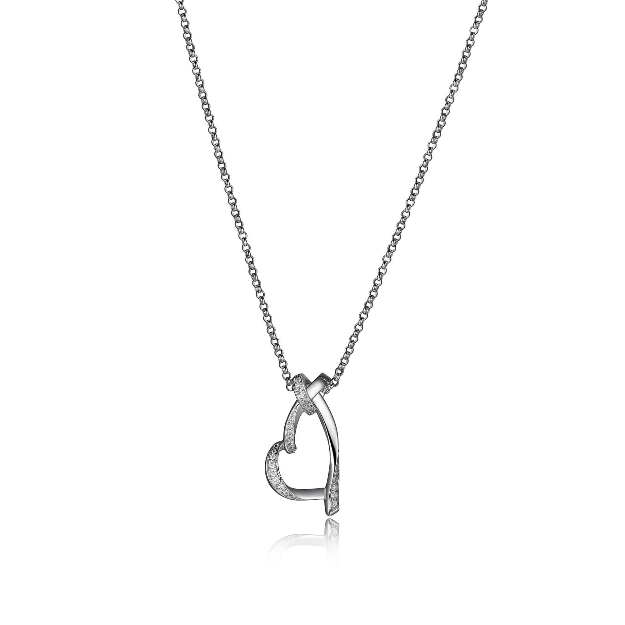 ELLE Amour Heart Knot Silver Necklace at Arman's Jewellers