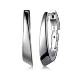 ELLE Angled Oval Silver Hoop Earrings at Arman's Jewellers