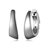 ELLE Angled Oval Silver Small Hoop Earrings at Arman's Jewellers 